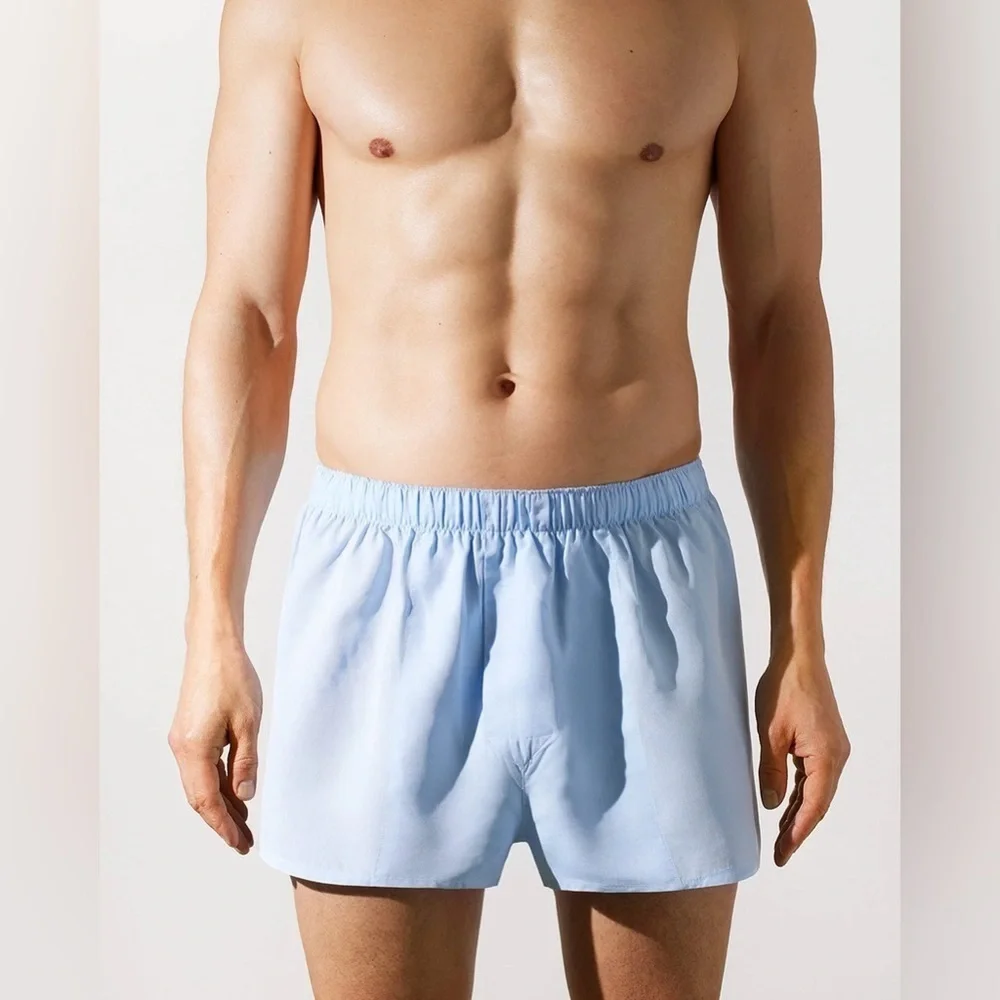 CDLP Woven Boxer Shorts Slim Sky Blue with elastic band  $85